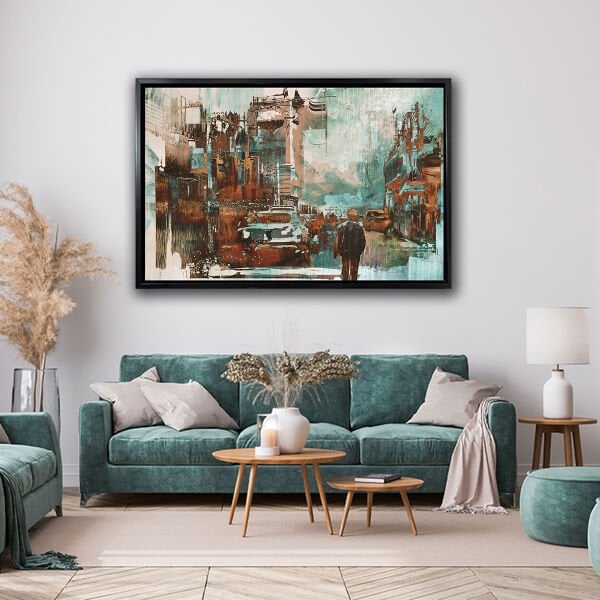 Caddedeki Adam, Yağlı Boya Dokulu Tablo