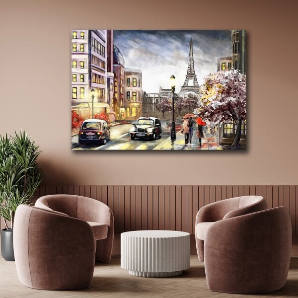 Eyfel Manzara, Yağlı Boya Dokulu Tablo