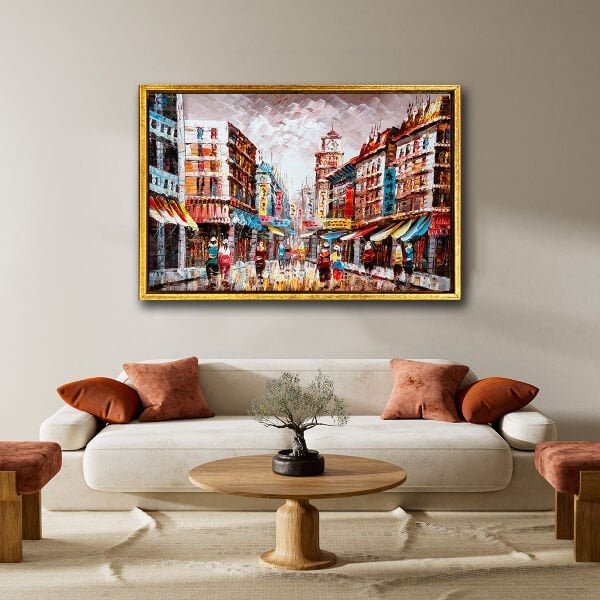 İnsanlar , Yağlı Boya Dokulu Tablo