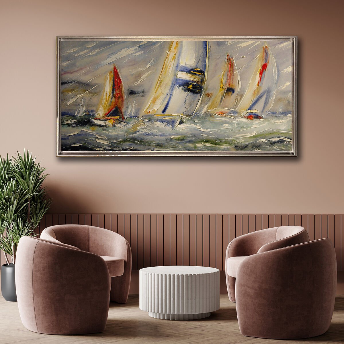 Yelkenliler, Yağlı Boya Dokulu Tablo