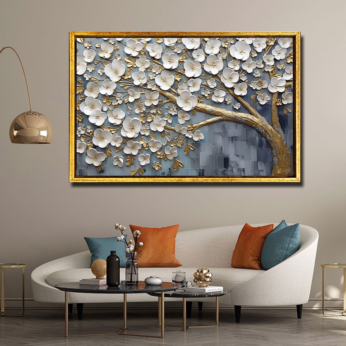 Çiçek Ağacı, Yağlı Boya Dokulu Tablo