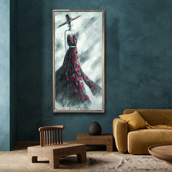 Şapkalı Madam, Yağlı Boya Dokulu Tablo