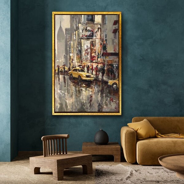 Sarı Taksi , Yağlı Boya Dokulu Tablo