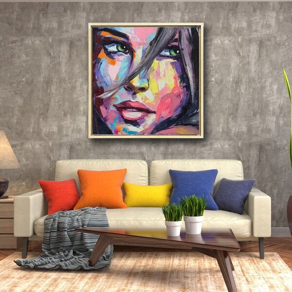 Fırça Darbelerinde Kadın, Yağlı Boya Dokulu Tablo