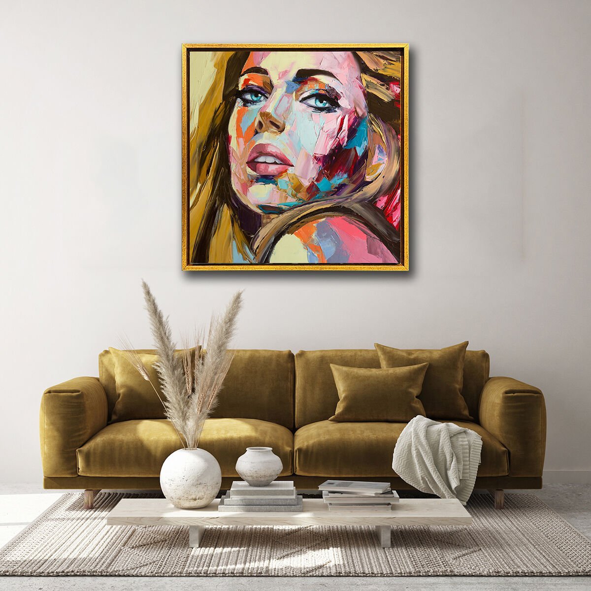 Sarışın Kadın Portresi, Yağlı Boya Dokulu Tablo