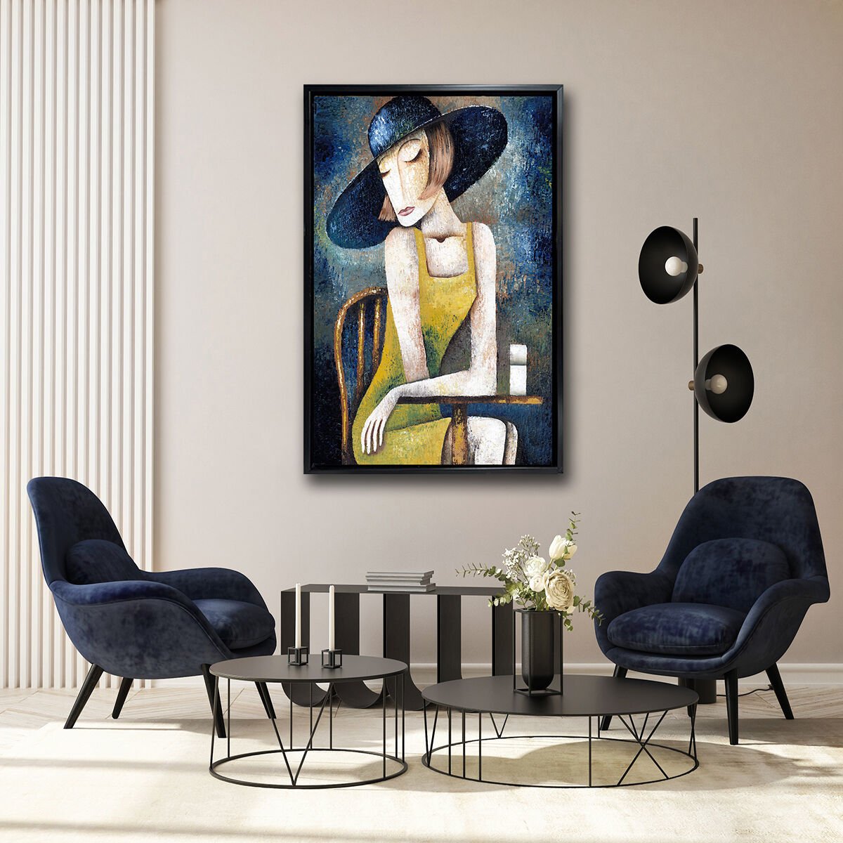 Bekleyen Kadın , Yağlı Boya Dokulu Tablo