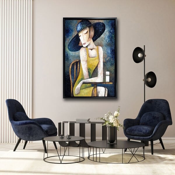 Bekleyen Kadın , Yağlı Boya Dokulu Tablo