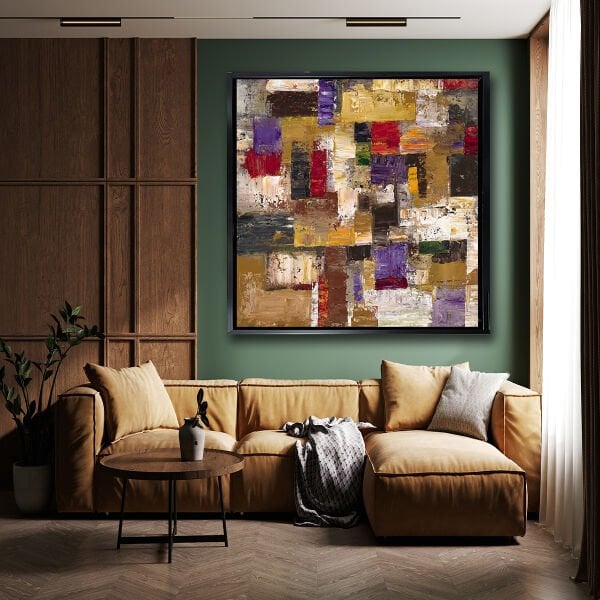 Geometrik Ve Soyut, Yağlı Boya Dokulu Tablo