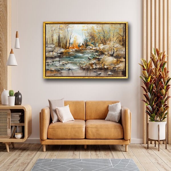 Dere, Yağlı Boya Dokulu Tablo