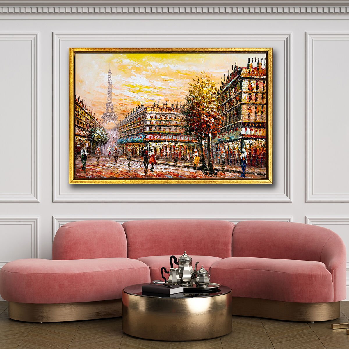 Paris'te Sonbahar, Yağlı Boya Dokulu Tablo