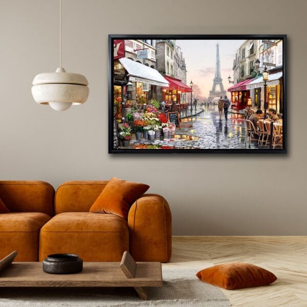 Eyfel'e Çıkan Sokak, Yağlı Boya Dokulu Tablo