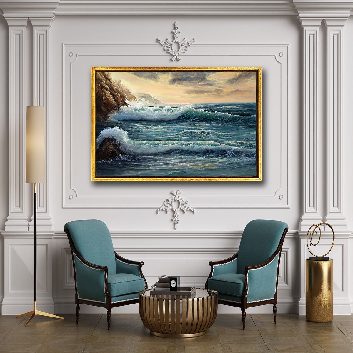 Dalgalar , Yağlı Boya Dokulu Tablo