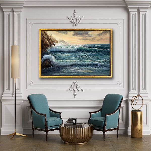 Dalgalar , Yağlı Boya Dokulu Tablo