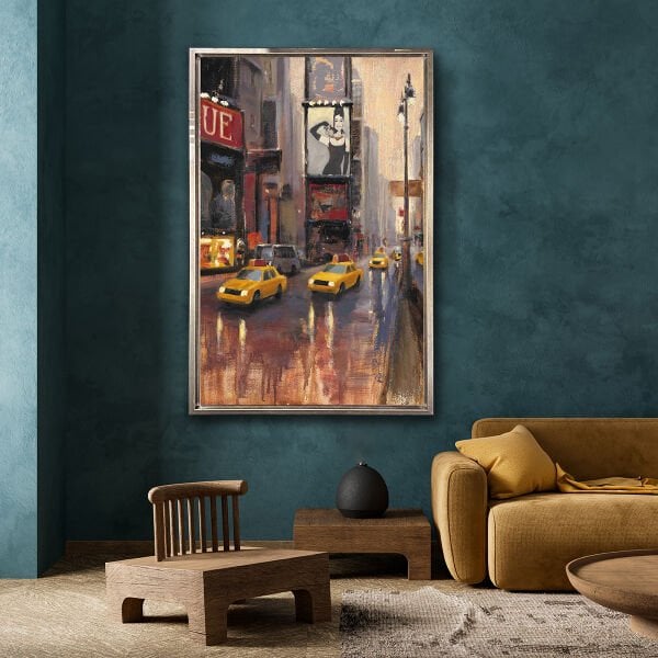 New York Akşamı, Yağlı Boya Dokulu Tablo