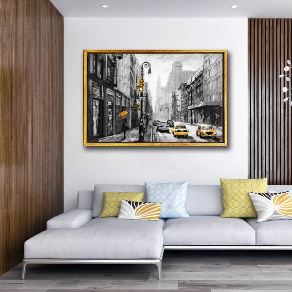 Taksi Durağı, Yağlı Boya Dokulu Tablo