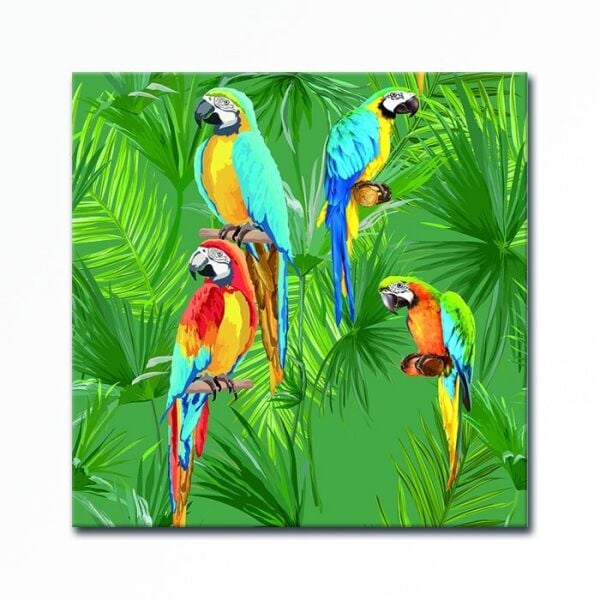Kabartmalı Papağanlar Tablo