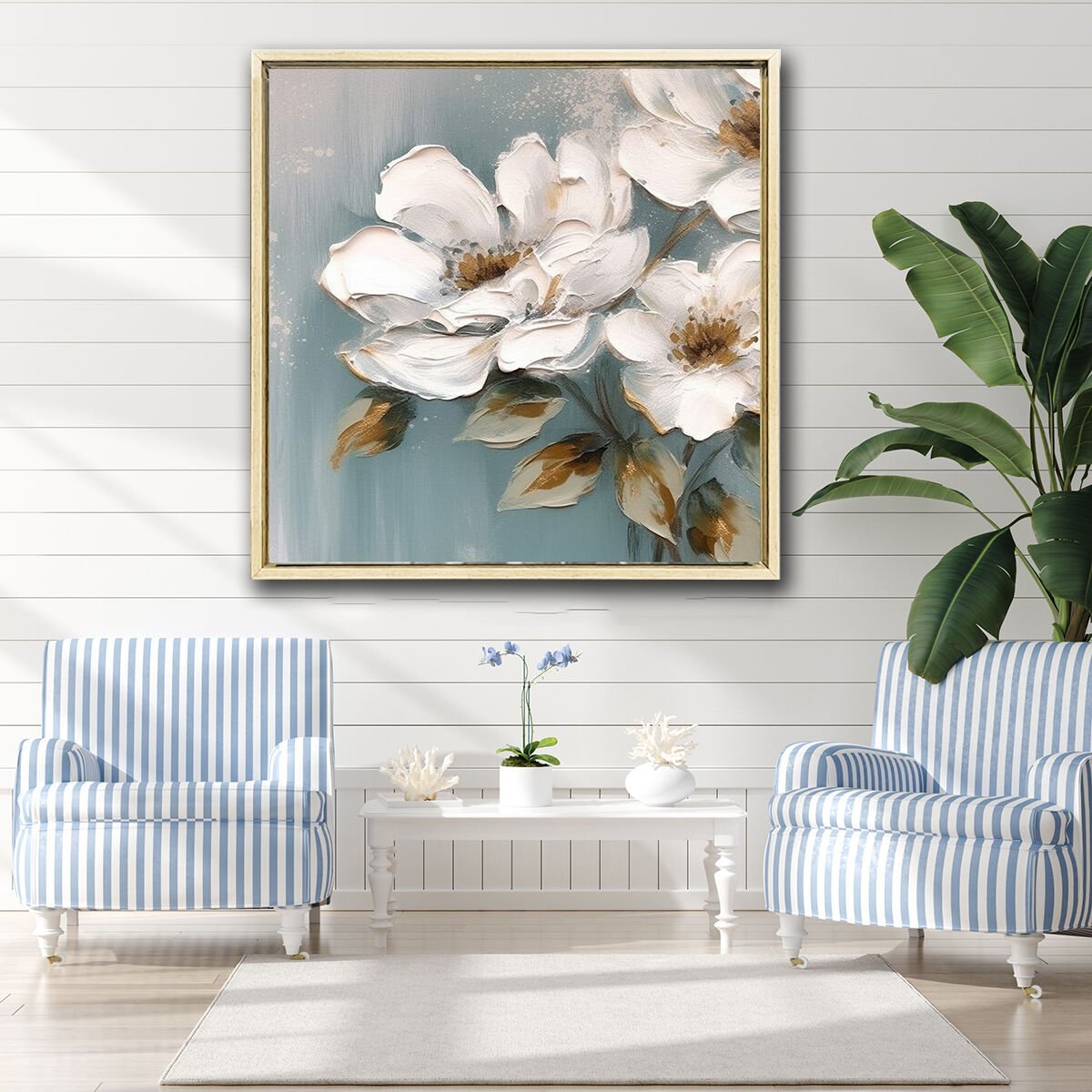 Flowers, Yağlı Boya Dokulu Tablo