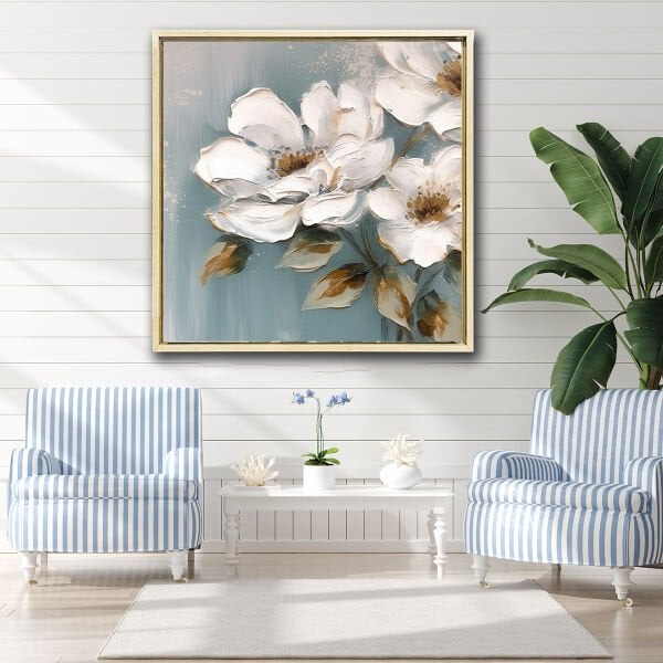 Flowers, Yağlı Boya Dokulu Tablo