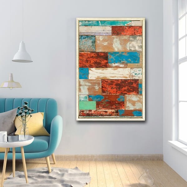 Renkli Tuğlalar, Yağlı Boya Dokulu Tablo