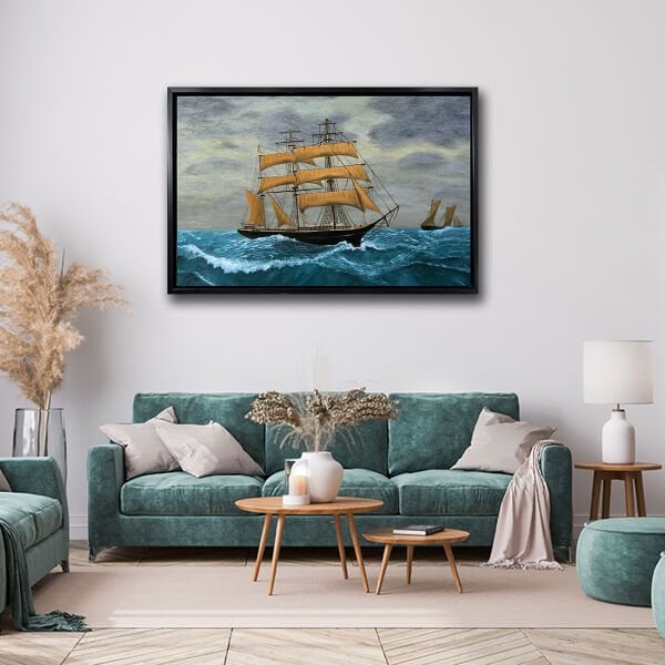 Yelkenlerin Cesareti,  Yağlı Boya Dokulu Tablo