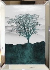 Aynalı Tablo Blue tree