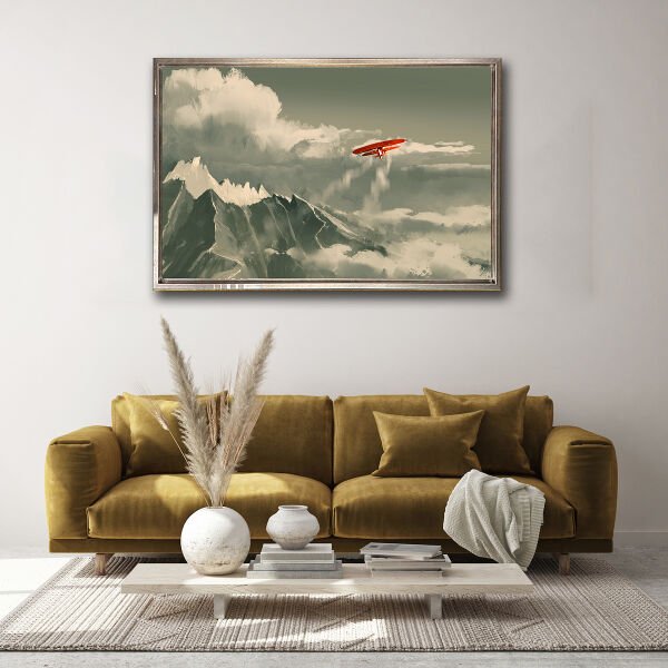 Kırmızı Teyare , Yağlı Boya Dokulu Tablo