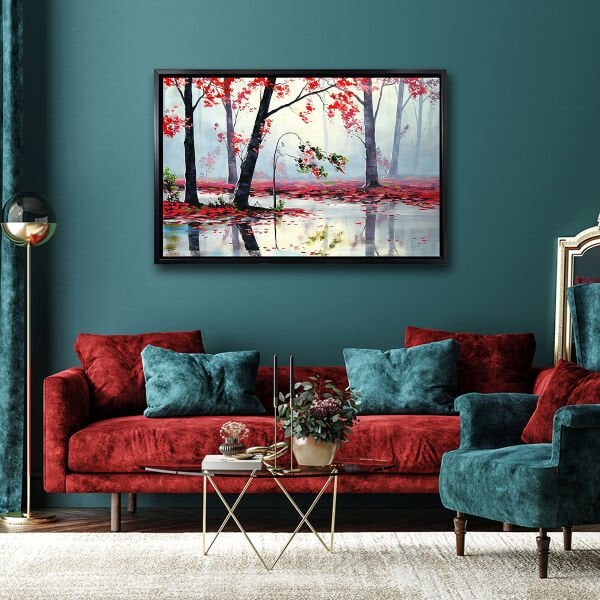 Kiraz Çiçekleri,  Yağlı Boya Dokulu Tablo