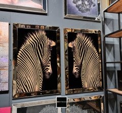 Ayna Çerçeveli,Zebra Tablo, 2 li Set