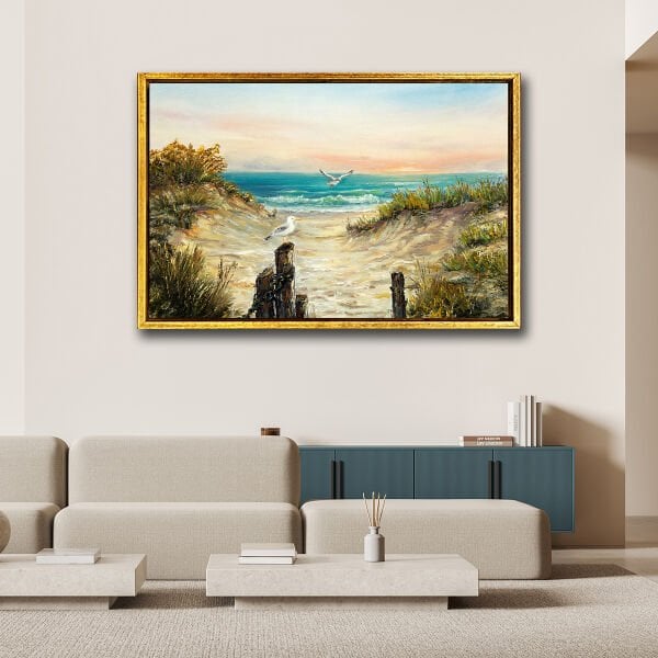 Denize Giden Patika, Yağlı Boya Dokulu Tablo