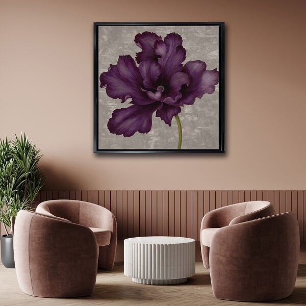 Gece Çiçeği,  Yağlı Boya Dokulu Tablo