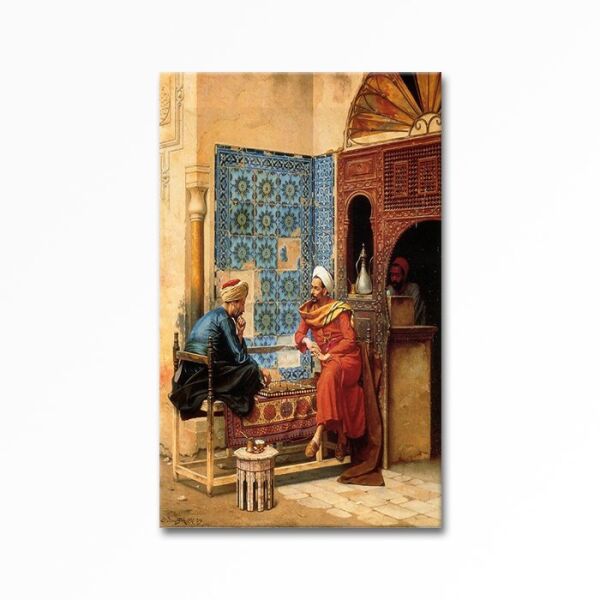 Kabartmalı Tavla Oynayan Adamlar Tablo