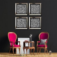 Ayna Çerçeveli, 4 li Set, Kufi Tablo