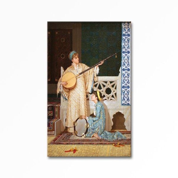 Kabartmalı Saz Çalan Kadın Tablo