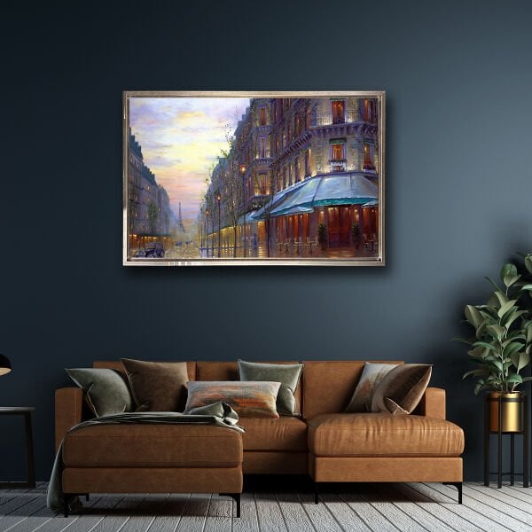 Eiffel'i Uzaktan İzlemek, Yağlı Boya Dokulu Tablo