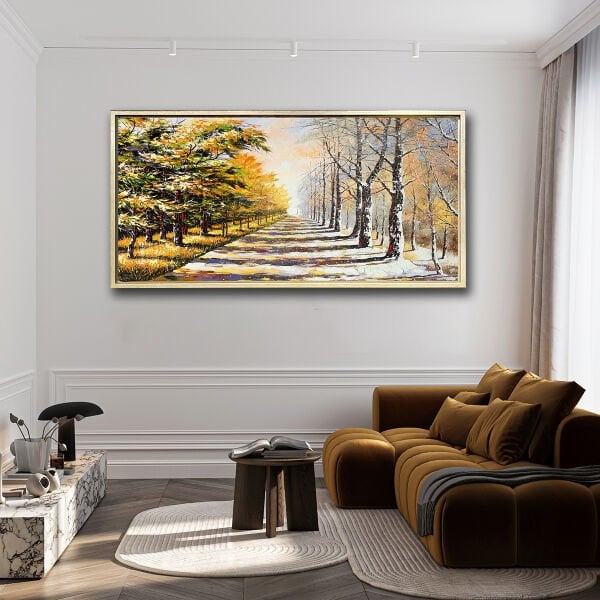 Yaz Ve Kış, Yağlı Boya Dokulu Tablo