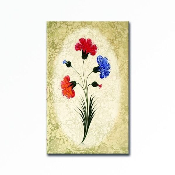 Kabartmalı Ebru Çiçek Tablo 50 x 70cm