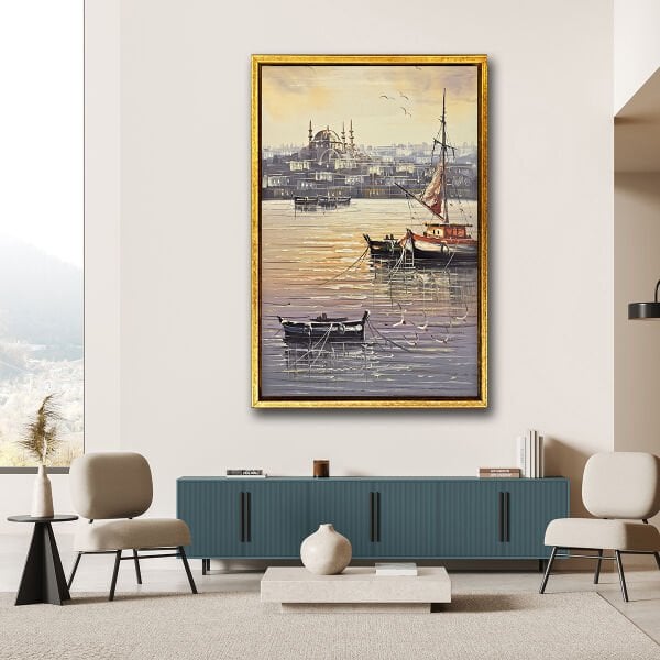 Liman, Yağlı Boya Dokulu Tablo