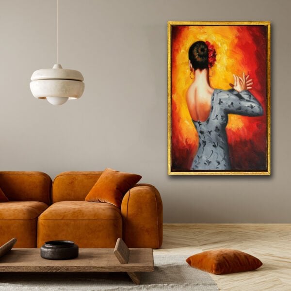 Flamenko'nun Gölgesi, Yağlı Boya Dokulu Tablo