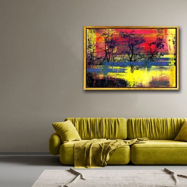 Alevli Ufuk,  Yağlı Boya Dokulu Tablo