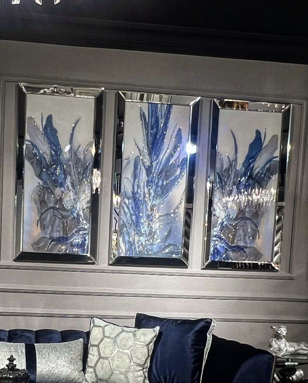 Ayna Çerçeveli, Tablo, 3lü set 40 x 80cm