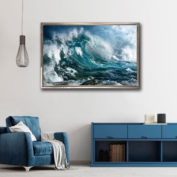 Mavi İsyan,  Yağlı Boya Dokulu Tablo