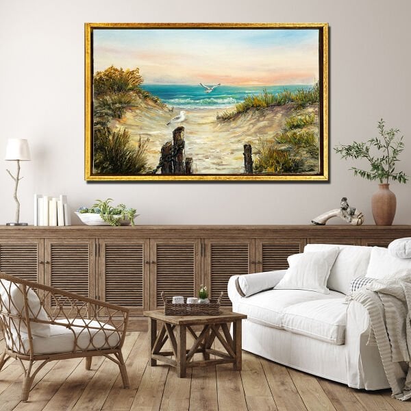 Denize Varan Yol, Yağlı Boya Dokulu Tablo