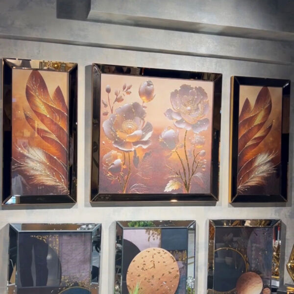 Aynalı Tablo, Flowers 3 Lü Set