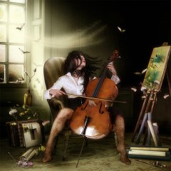 Gitar Çalan Kadın Tablo