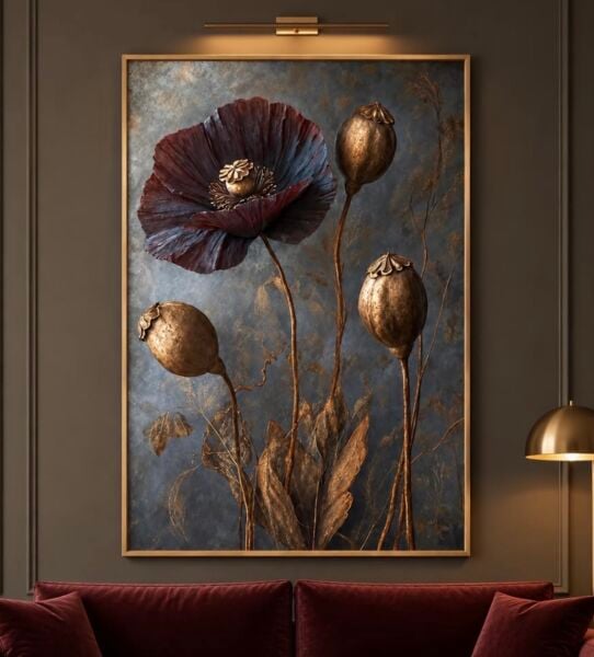 Premium Poppy Flower Tablo
