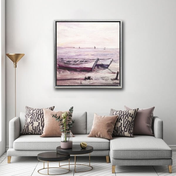 Kayık, Yağlı Boya Dokulu Tablo