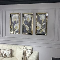 Ayna Çerçeveli, Flowers Tablo, 3lü set