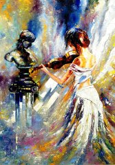 Gitar Çalan Kadın Tablosu
