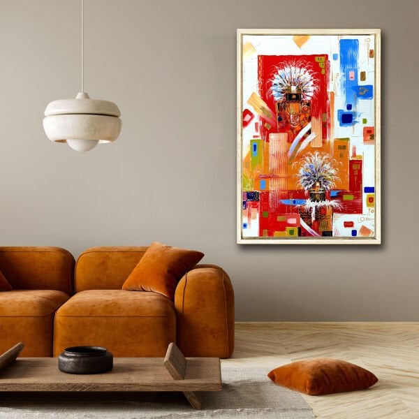 Soyut Çiçekler, Yağlı Boya Dokulu Tablo