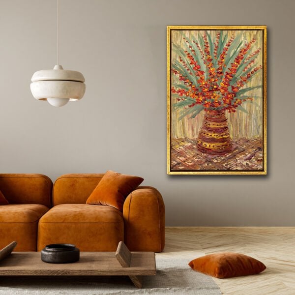 Günbatımı Buketi,  Yağlı Boya Dokulu Tablo